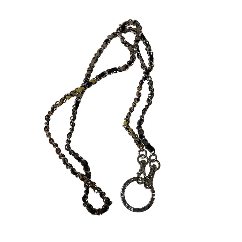 Vera Bradley Silver Chain Lanyard Key Ring ID Badge Holder Necklace F14-24